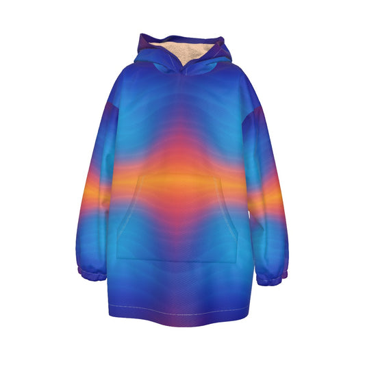 Unisex Kid's Sherpa Fleece Hoodie Blanket