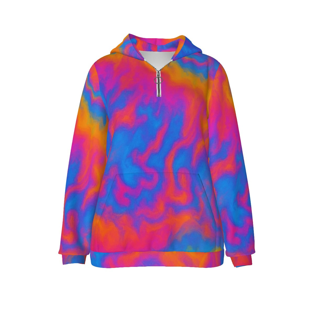 Women's Borg Fleece Hoodie With Half Zip