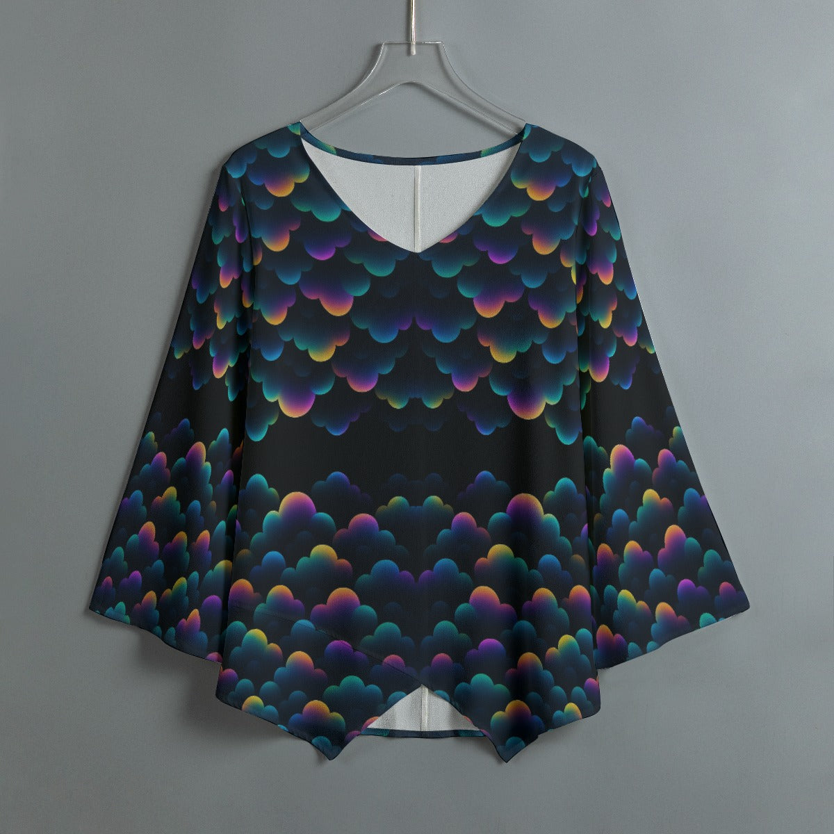 Women's V-neck T-shirt With Irregular Hem