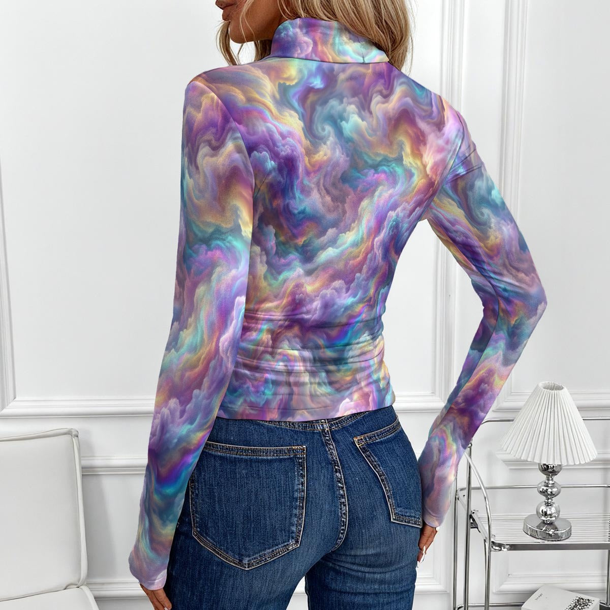Women's Women's High-Neck Top With Long Sleeve