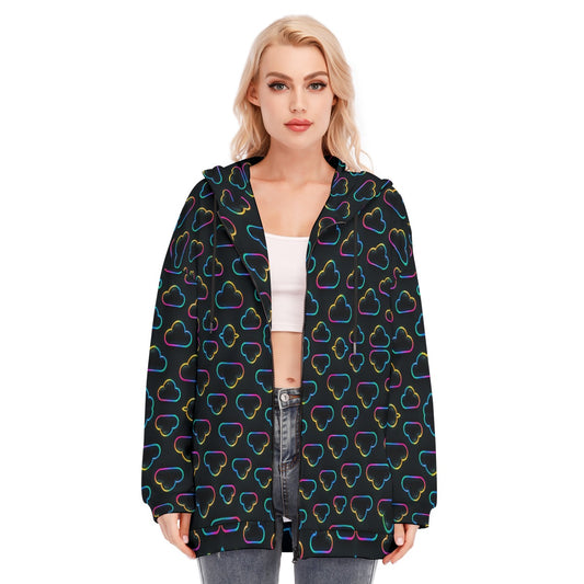 Women's Long Hoodie With Zipper Closure