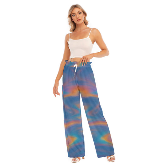 Women's Waist Fungus Edge Wide-leg Pants