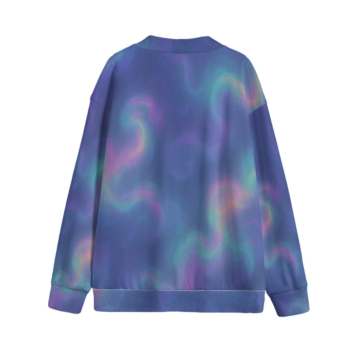 Unisex V-neck Knitted Fleece Cardigan With Button Closure