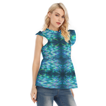 Women's Blouse With Lotus Leaf Lace