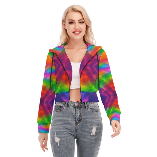 Women's Crop Top Hoodie With Zipper Closure