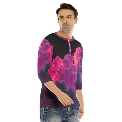 Men's Bracelet Sleeve T-shirt With Button Closure - view 2