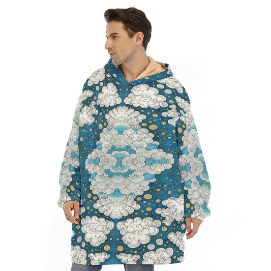 Unisex Sherpa Fleece Hoodie Blanket