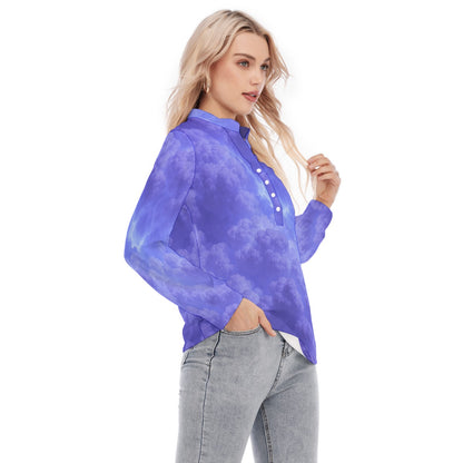 Women's Long Sleeve Blouse With Button Closure