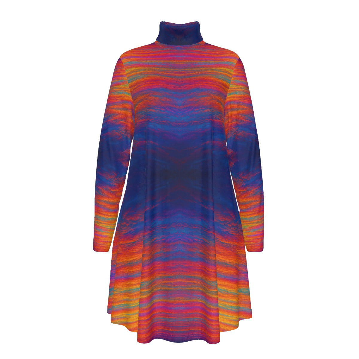 Women's High Neck Dress With Long Sleeve