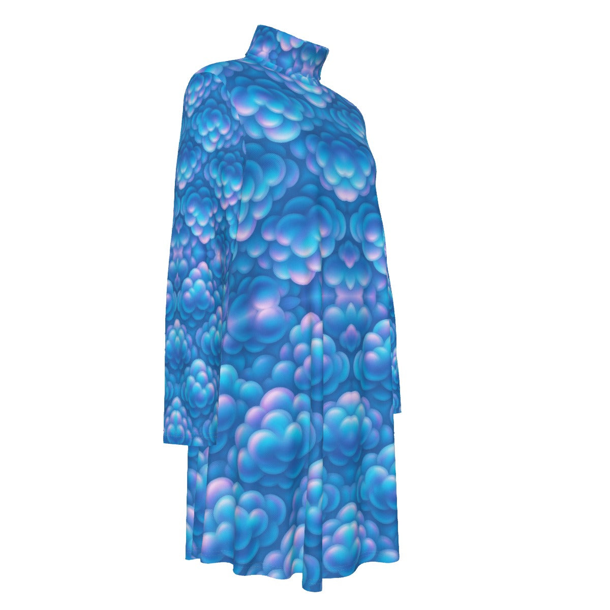 Women's High Neck Dress With Long Sleeve