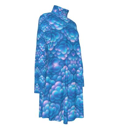 Women's High Neck Dress With Long Sleeve