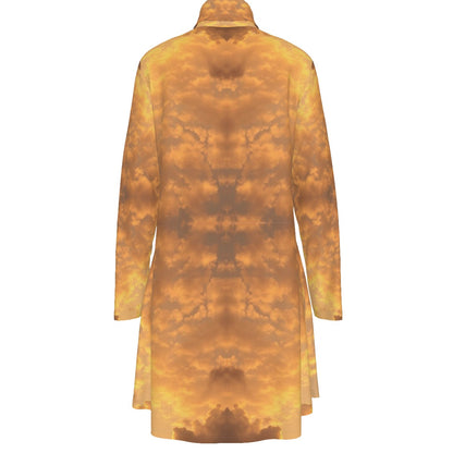 Women's High Neck Dress With Long Sleeve