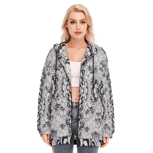 Women's Long Hoodie With Zipper Closure
