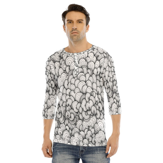 Men's Bracelet Sleeve T-shirt With Button Closure - view 1