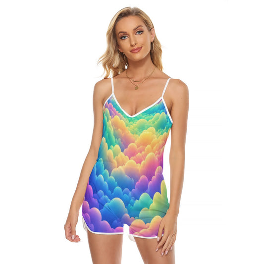 Women's V-neck Cami Romper