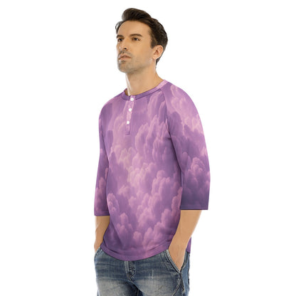 Men's Bracelet Sleeve T-shirt With Button Closure - view 3