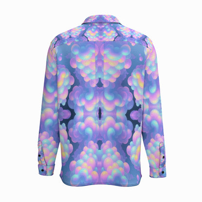 Men's Business Lapel Long Sleeve Shirt With Pocket|110GSM Imitation Flax