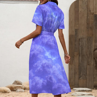 Women's Shirt Dress with Waist Tie