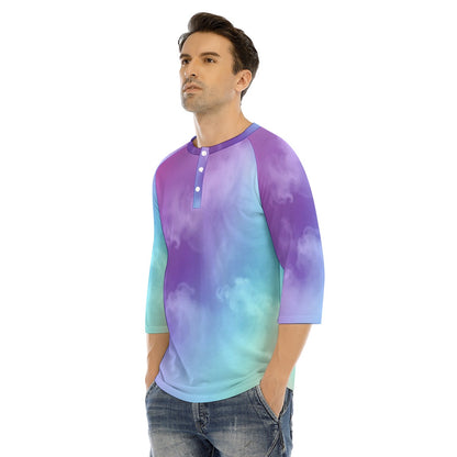 Men's Bracelet Sleeve T-shirt With Button Closure - view 3