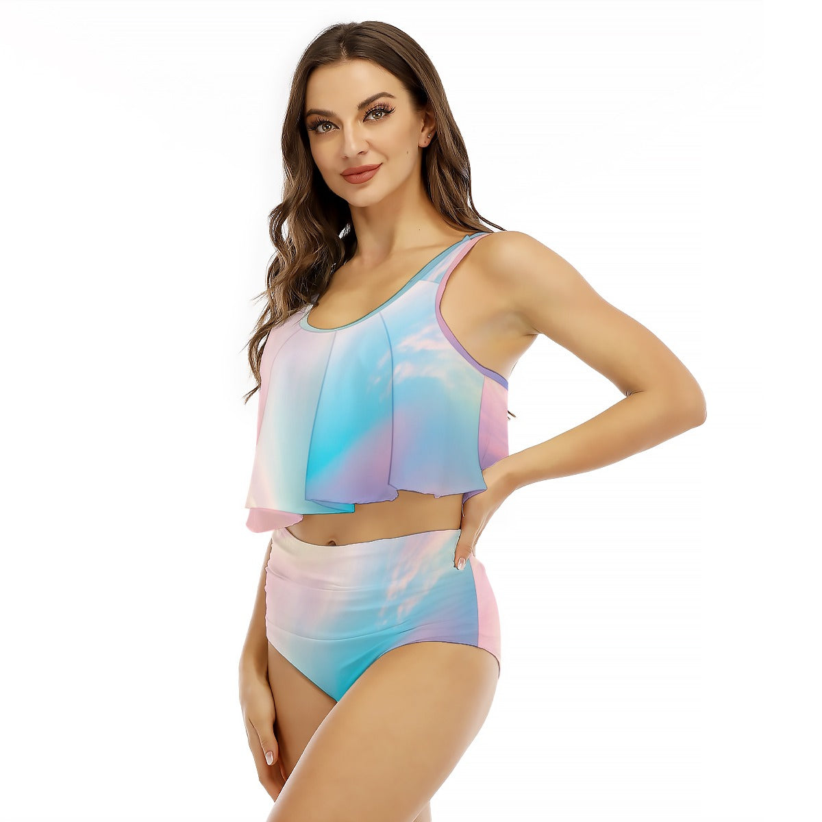 Women's Ruffled Vest Bikini Swimsuit