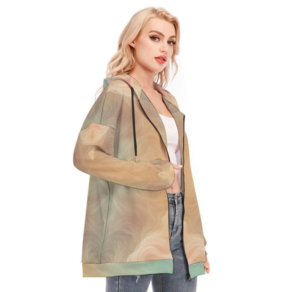 Women's Long Hoodie With Zipper Closure