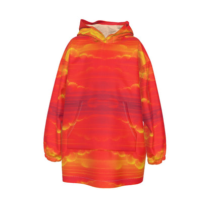 Unisex Kid's Sherpa Fleece Hoodie Blanket