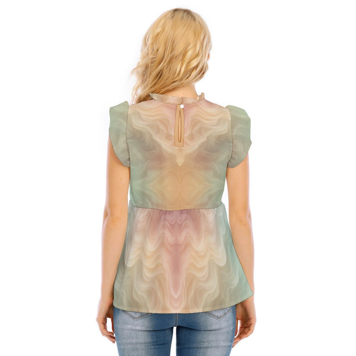 Women's Blouse With Lotus Leaf Lace