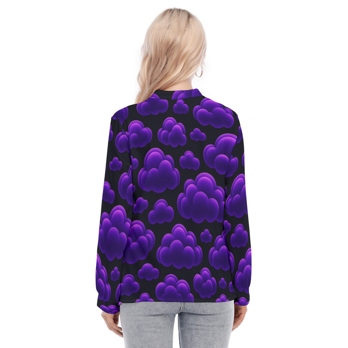 Women's Long Sleeve Blouse With Button Closure