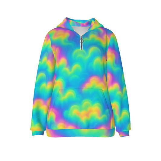 Women's Borg Fleece Hoodie With Half Zip