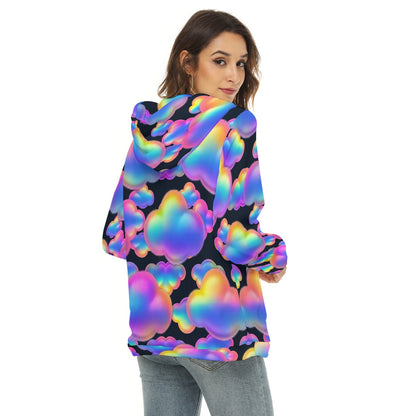Women's Borg Fleece Hoodie With Half Zip