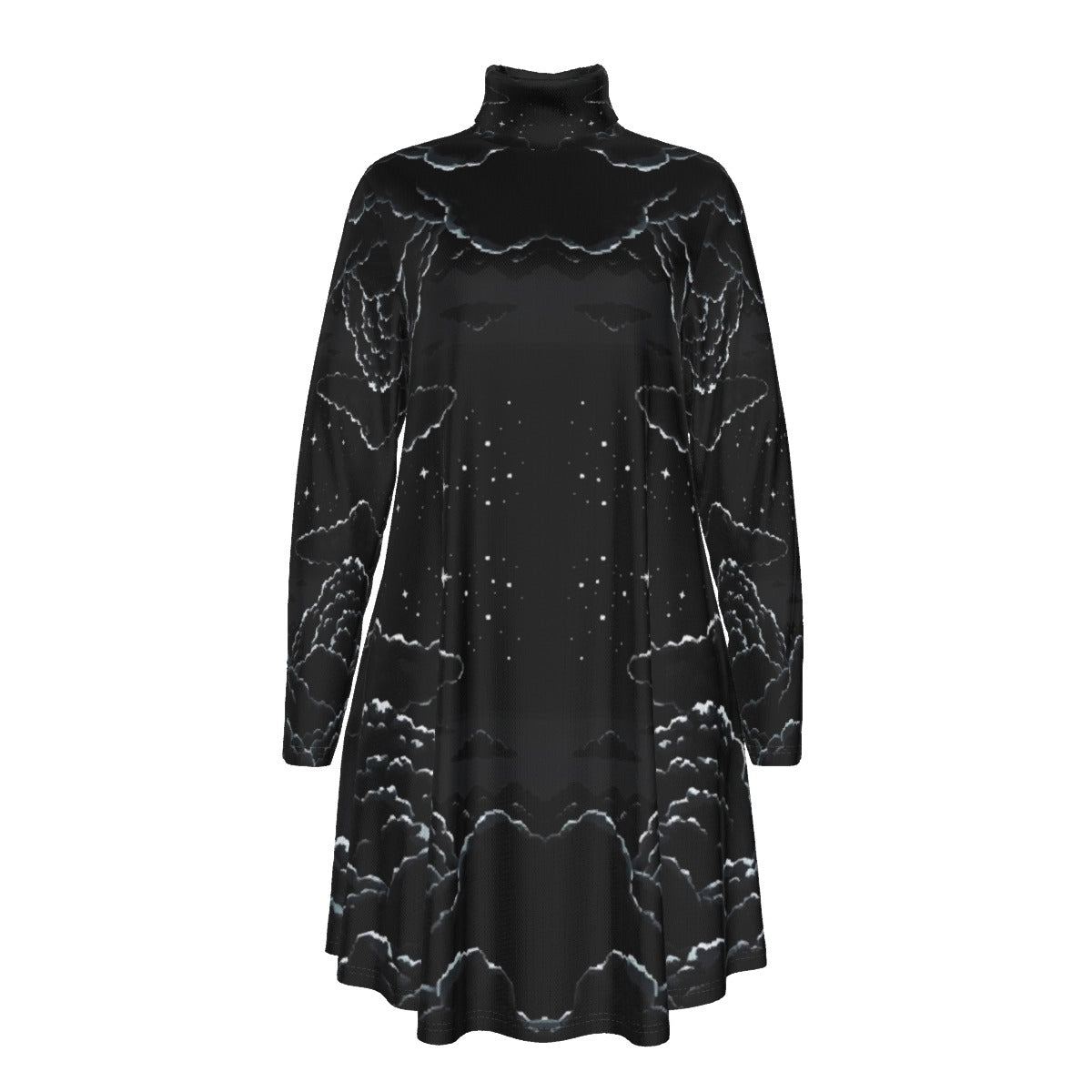 Women's High Neck Dress With Long Sleeve