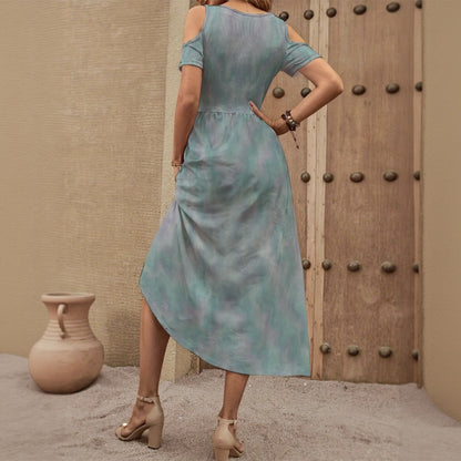 Women's V-neck Off-shoulder Dress