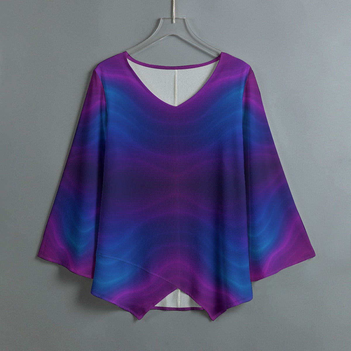 Women's V-neck T-shirt With Irregular Hem