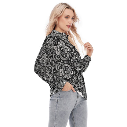 Women's Long Sleeve Blouse With Button Closure