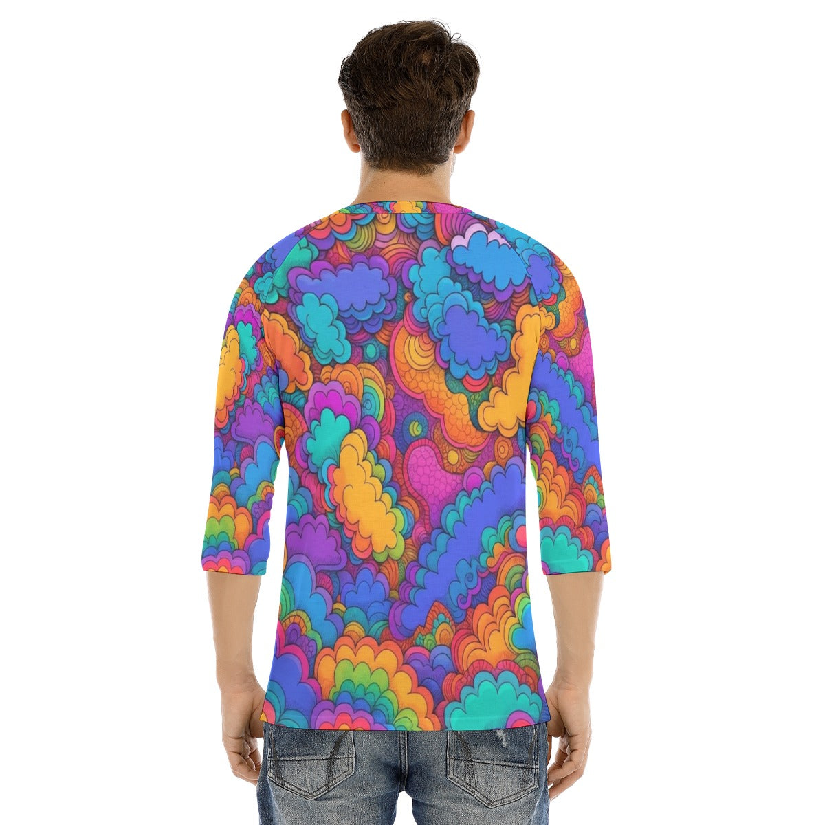 Men's Bracelet Sleeve T-shirt With Button Closure - view 4