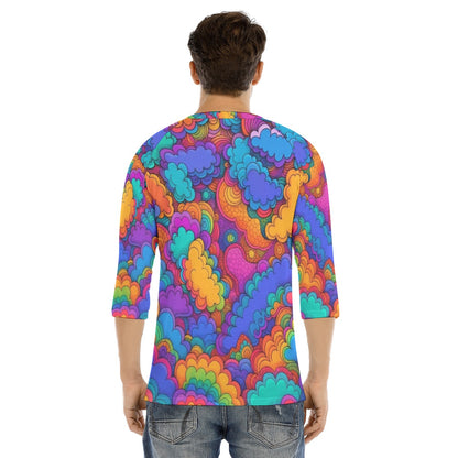 Men's Bracelet Sleeve T-shirt With Button Closure - view 4