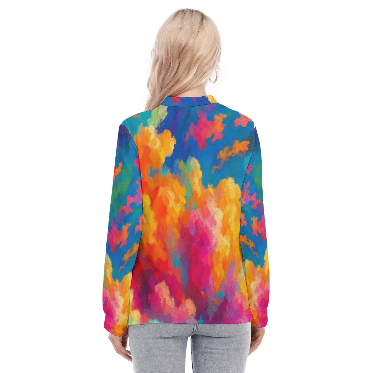 Women's Long Sleeve Blouse With Button Closure