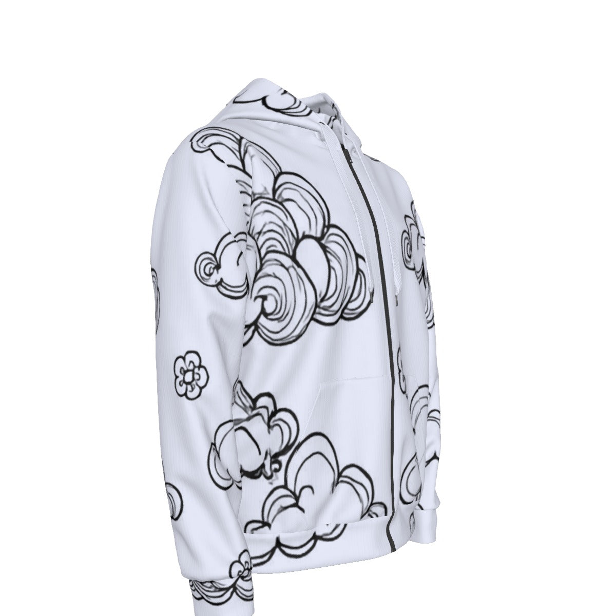 Unisex Zipper Hoodie With Black Lining