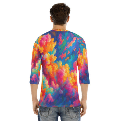 Men's Bracelet Sleeve T-shirt With Button Closure - view 4