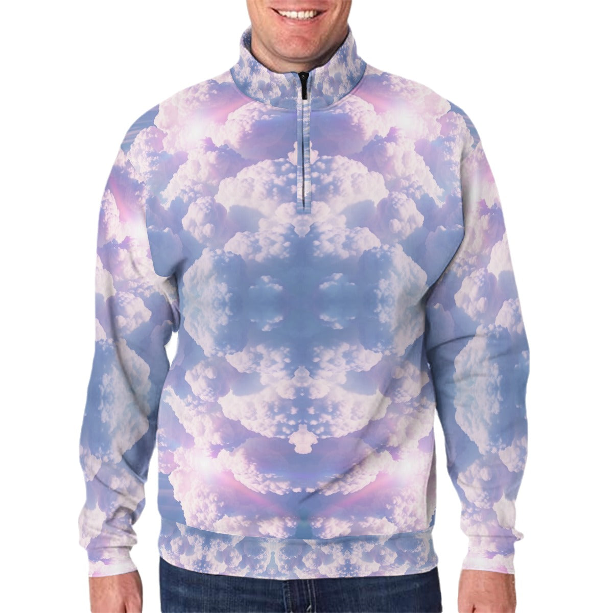 Men's Hidden Half-Zip Placket Hoodie