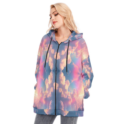 Women's Long Hoodie With Zipper Closure