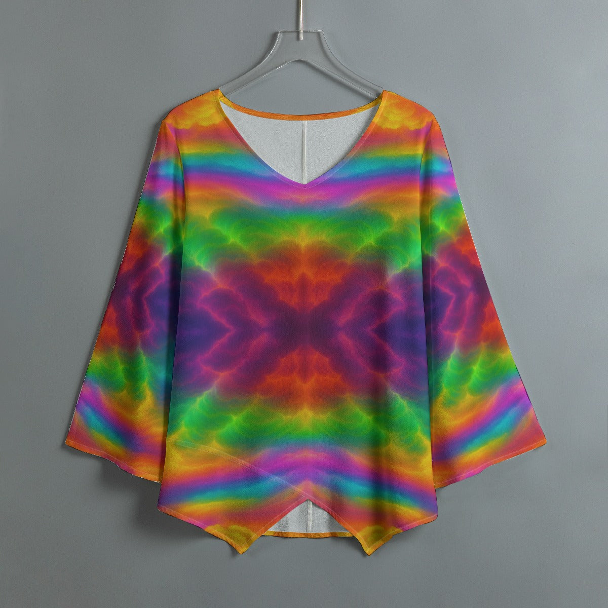 Women's V-neck T-shirt With Irregular Hem