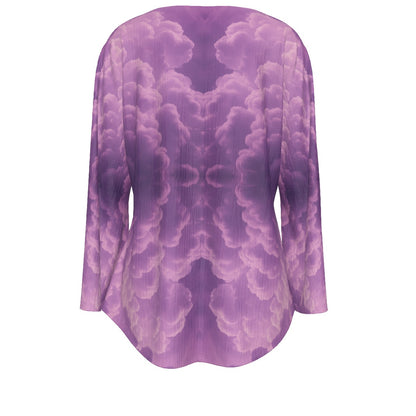 Women's V-neck T-shirt With Irregular Hem