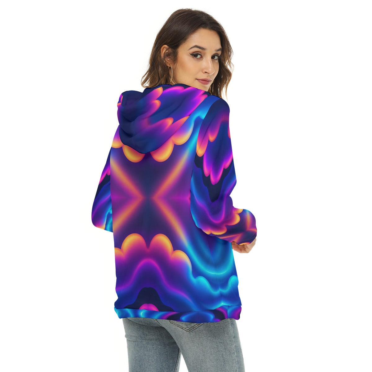 Women's Borg Fleece Hoodie With Half Zip