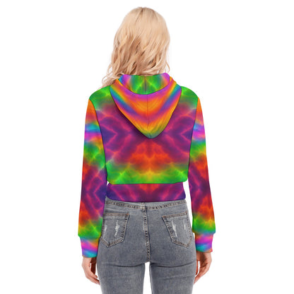 Women's Crop Top Hoodie With Zipper Closure