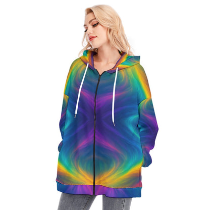 Women's Long Hoodie With Zipper Closure