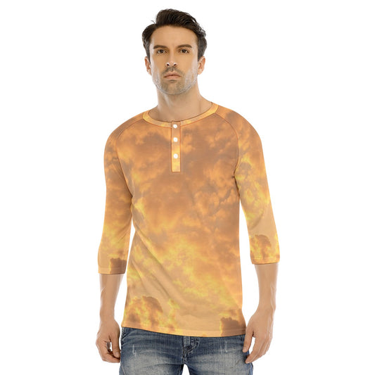 Men's Bracelet Sleeve T-shirt With Button Closure - view 1