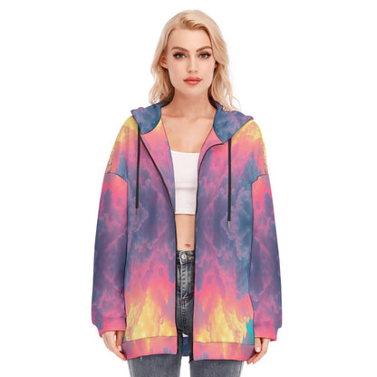 Women's Long Hoodie With Zipper Closure