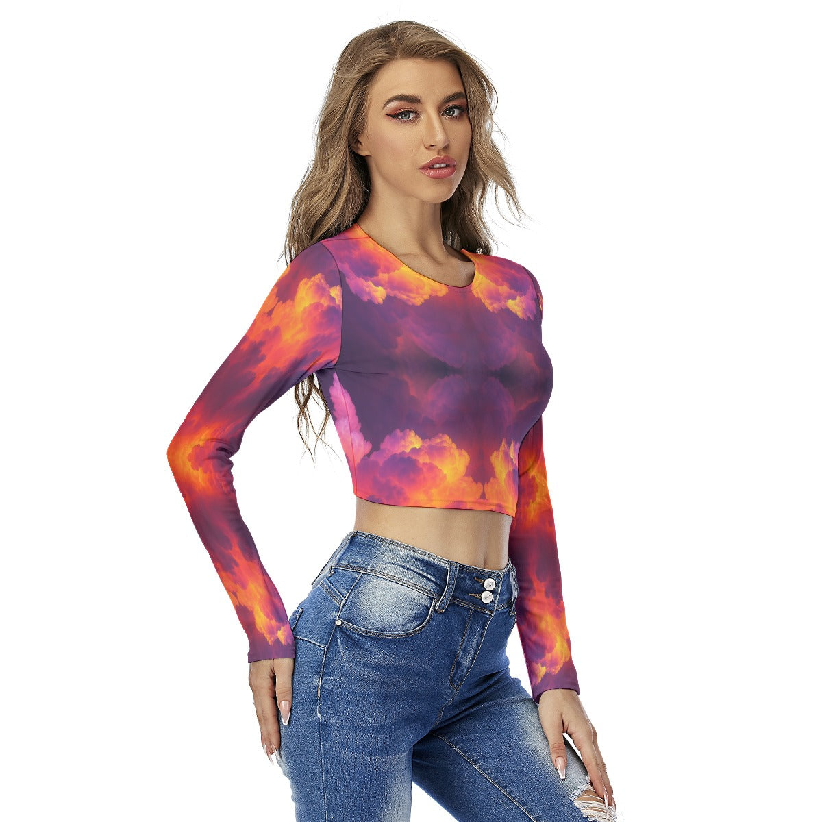 Women's Round Neck Crop Top T-Shirt