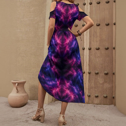 Women's V-neck Off-shoulder Dress